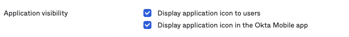 Okta app settings